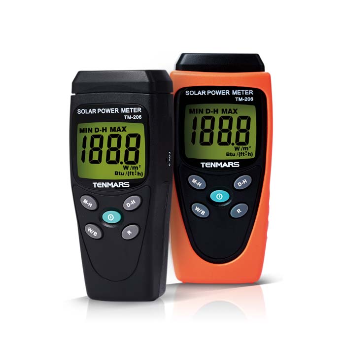 New TENMARS TM-206 Ambient Weather Solar Power Radiation Meter Pyranometer 